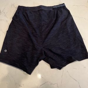 Lululemon shorts, 5 inch, lined, Heather Black 
Size: S